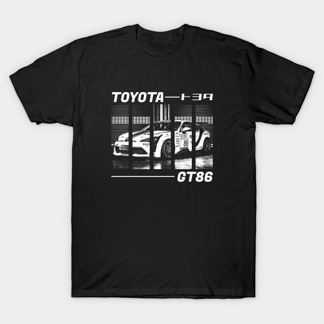 TOYOTA GT86 Black 'N White 3 (Black Version) T-Shirt by Cero